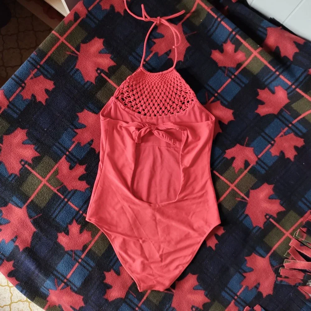 Aerie Red One-piece Bathing Suit - Picture 4 of 8